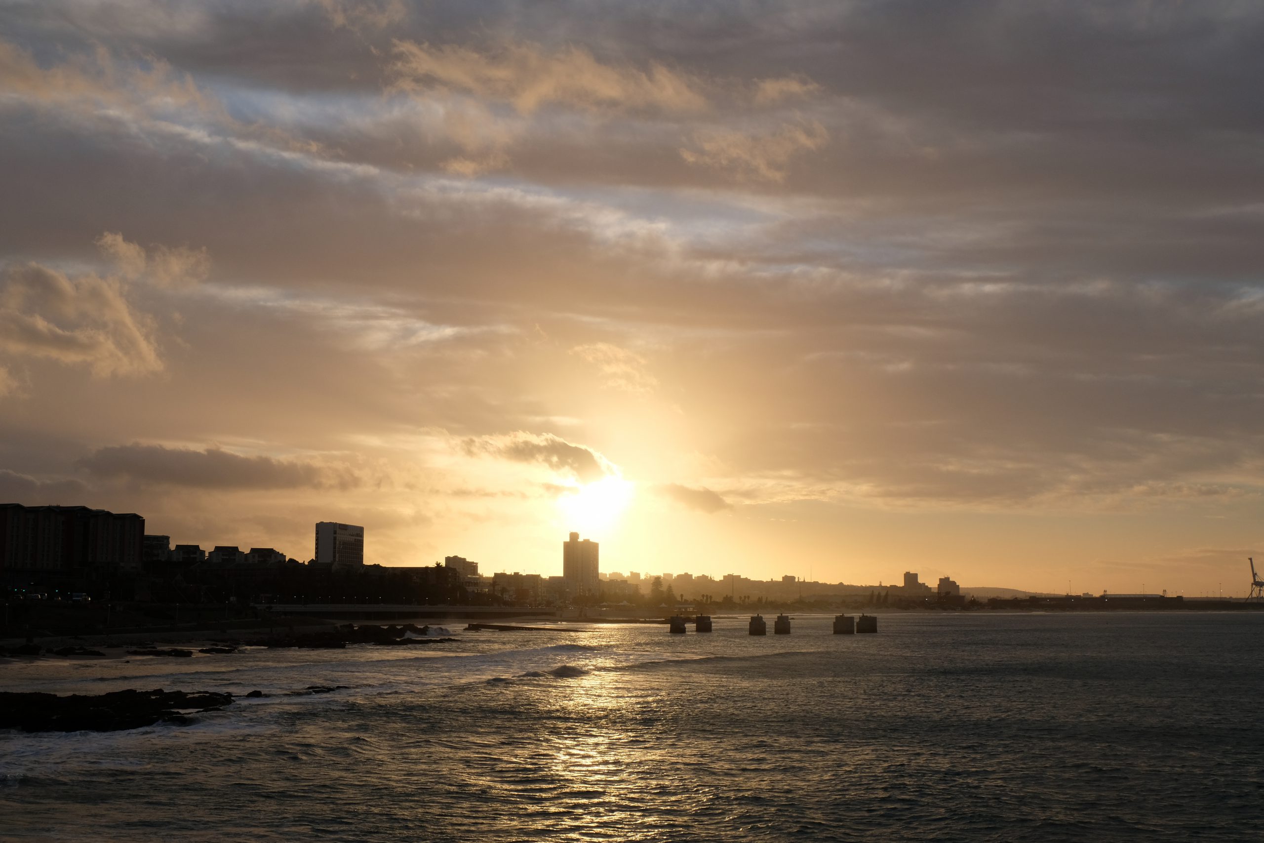 Zonsondergang Port Elizabeth, Zuid-Afrika