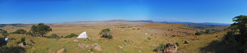 Uitzicht op Isandlwana Battlefields Zuid-Afrika