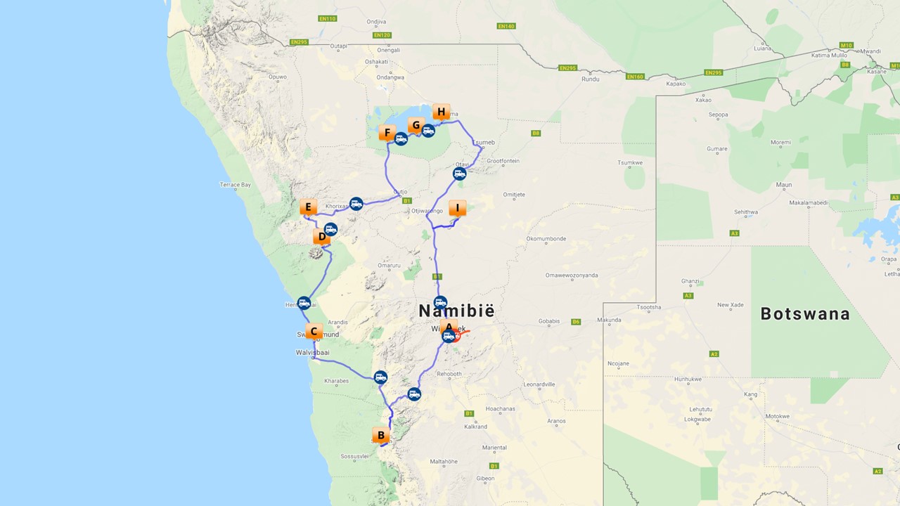 Namibie 4x4 kampeersafari - 14 dagen