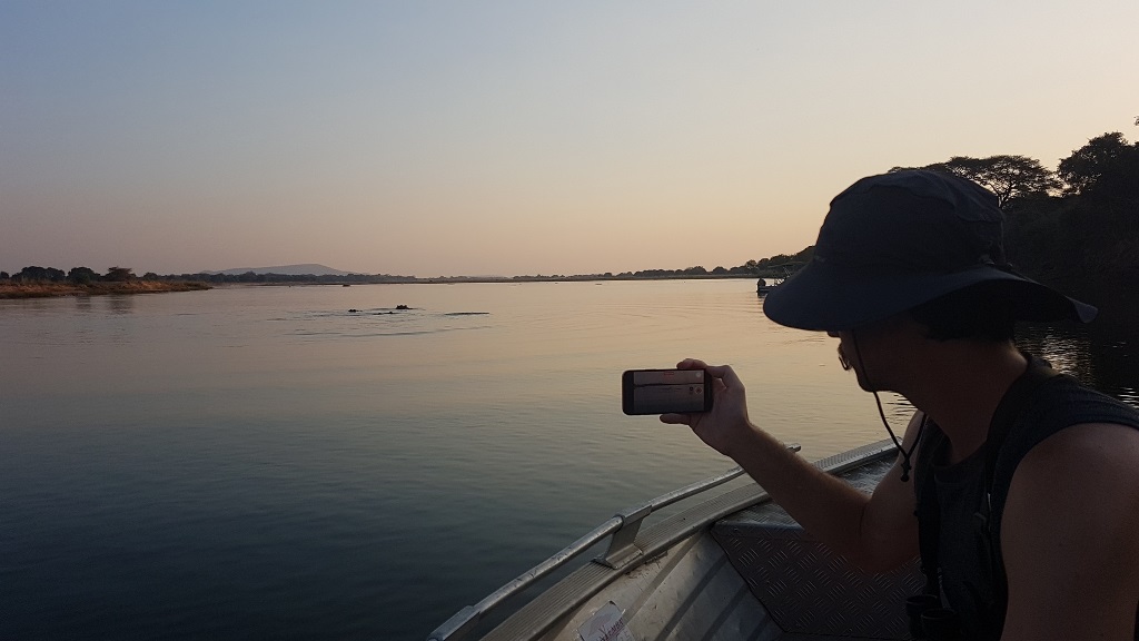Boot safari op Zambezi rivier in Zambia