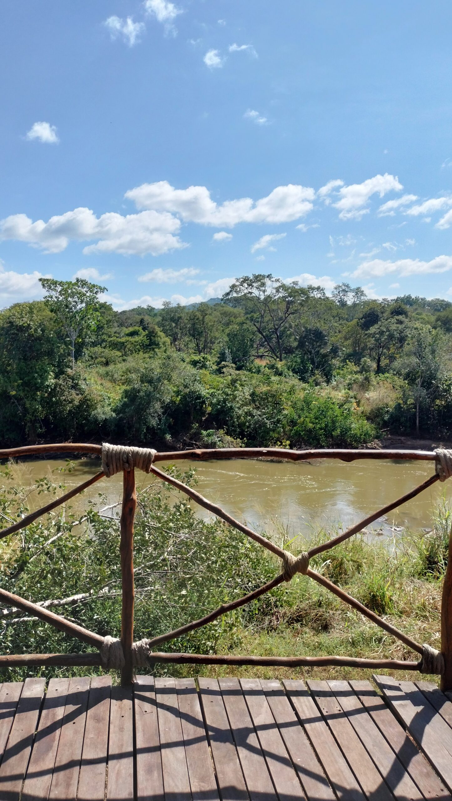 Uitzicht op een zijtak van de Bua River